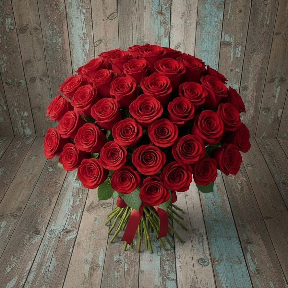 Букет 55 Красных роз Фридом в Ильинское-Хованское