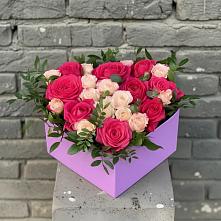 Цветочная композиция из Розы в коробке в Ильинское-Хованское