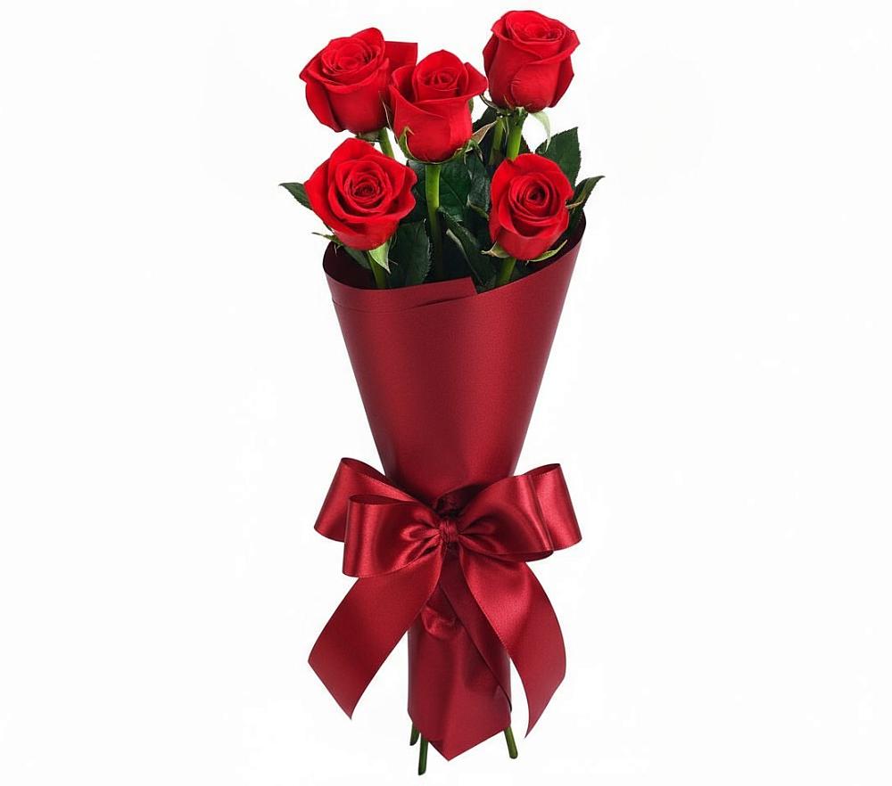 Букет 5 Красных роз Эдлесс Лав в Ильинское-Хованское