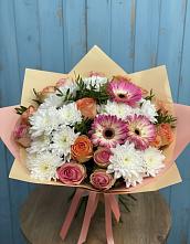 Букет цветов из:  Розы, Герберы и Хризантемы #REPLACE_PRED# Ильинское-Хованское