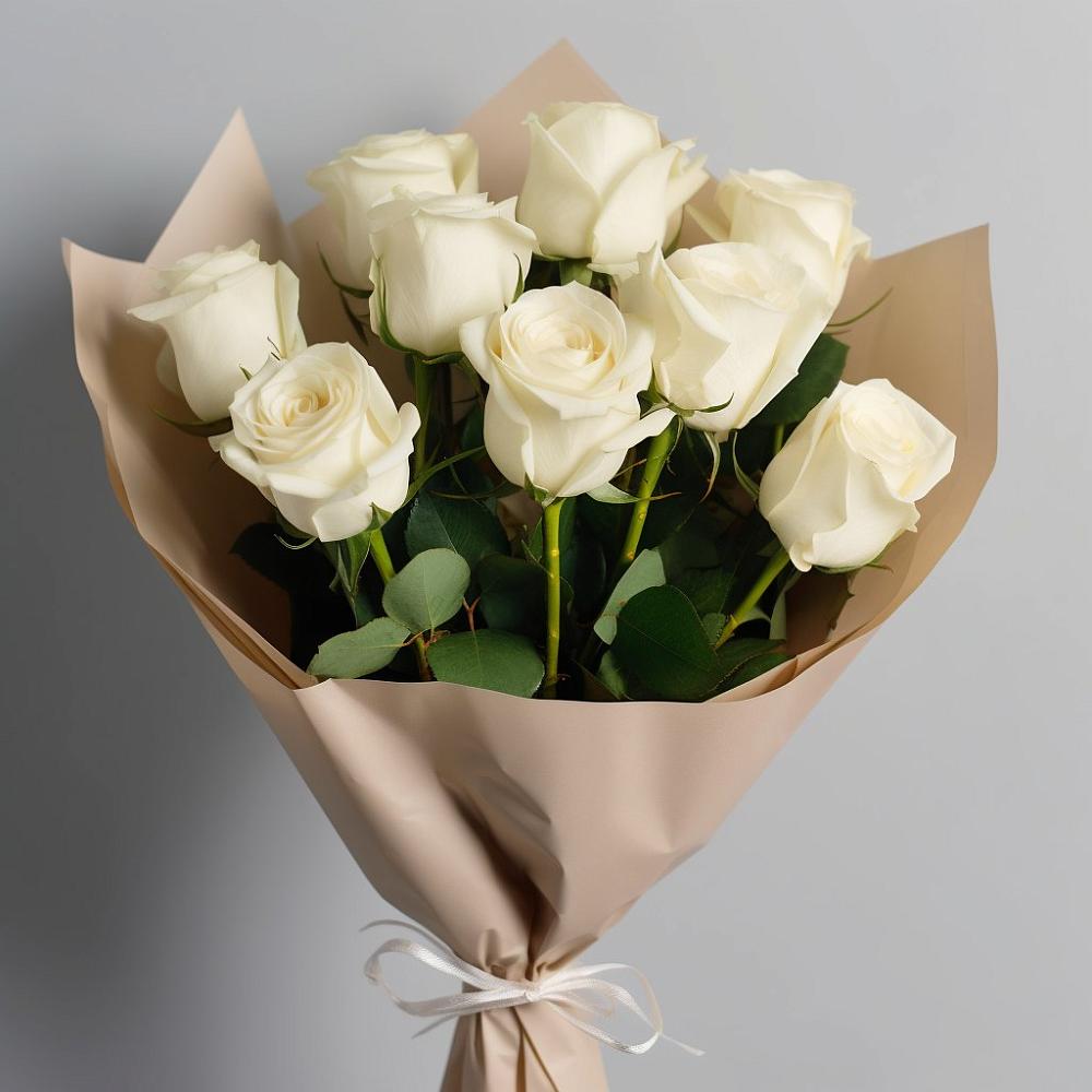 Букет 9 Белых роз Эдлесс Лав в Ильинское-Хованское