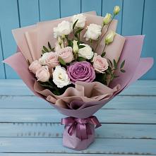 Букет цветов из:  Розы и Лизиантусы в Ильинское-Хованское