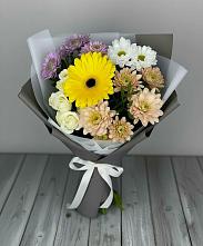 Букет цветов из:  Розы, Герберы и Хризантемы в Ильинское-Хованское