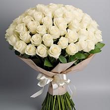 Букет 101 беля роза Белоснежка в Ильинское-Хованское