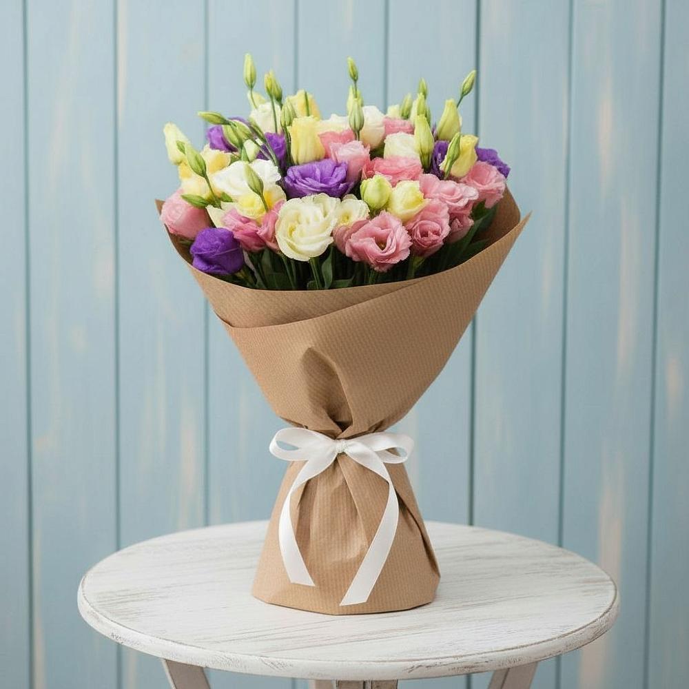 Букет цветов из: Лизиантусы в Ильинское-Хованское