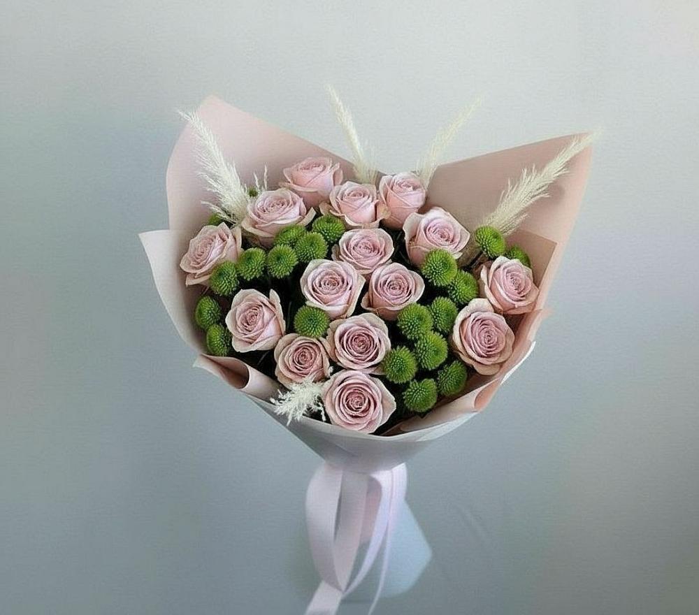 Букет цветов из: Розы и Хризантемы в Ильинское-Хованское