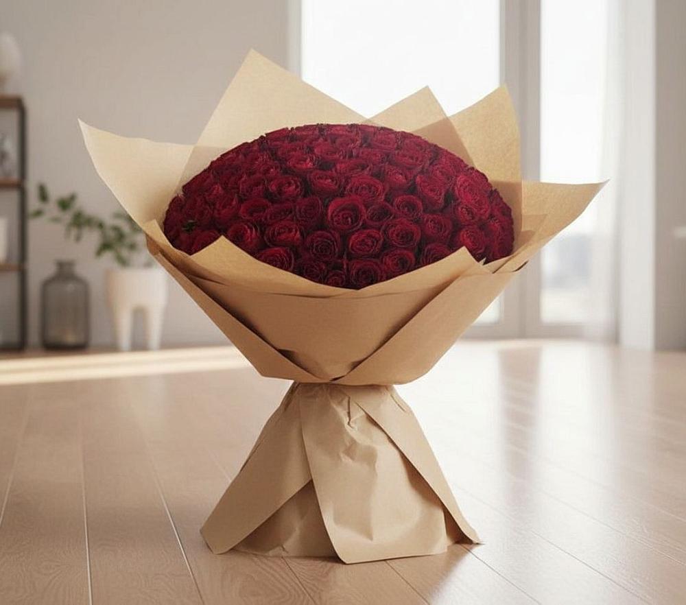 Букет 101 Красная роза в Ильинское-Хованское
