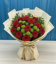 Букет цветов из:  Розы и Хризантемы в Ильинское-Хованское