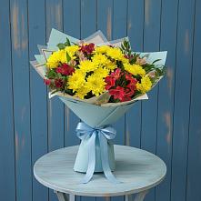 Букет цветов из:  Альстромерии и Хризантемы в Ильинское-Хованское