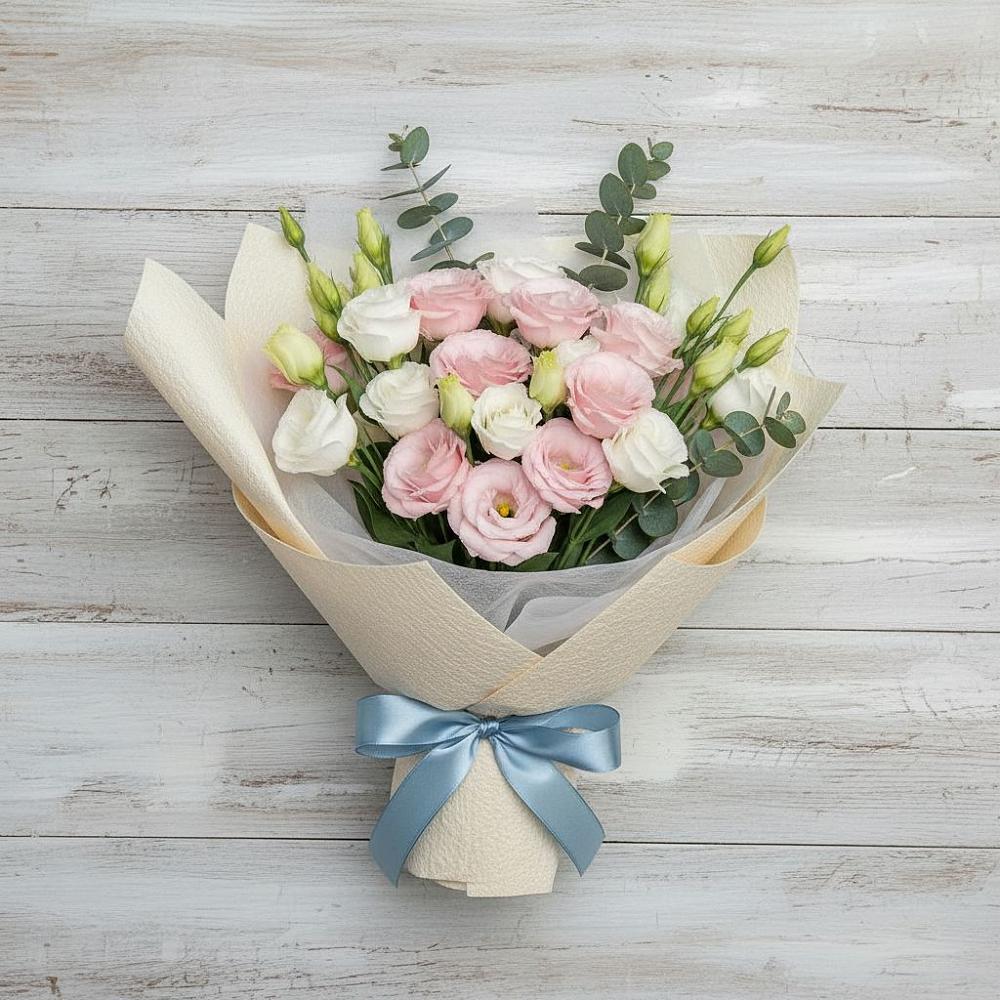 Букет цветов из: Лизиантусы в Ильинское-Хованское